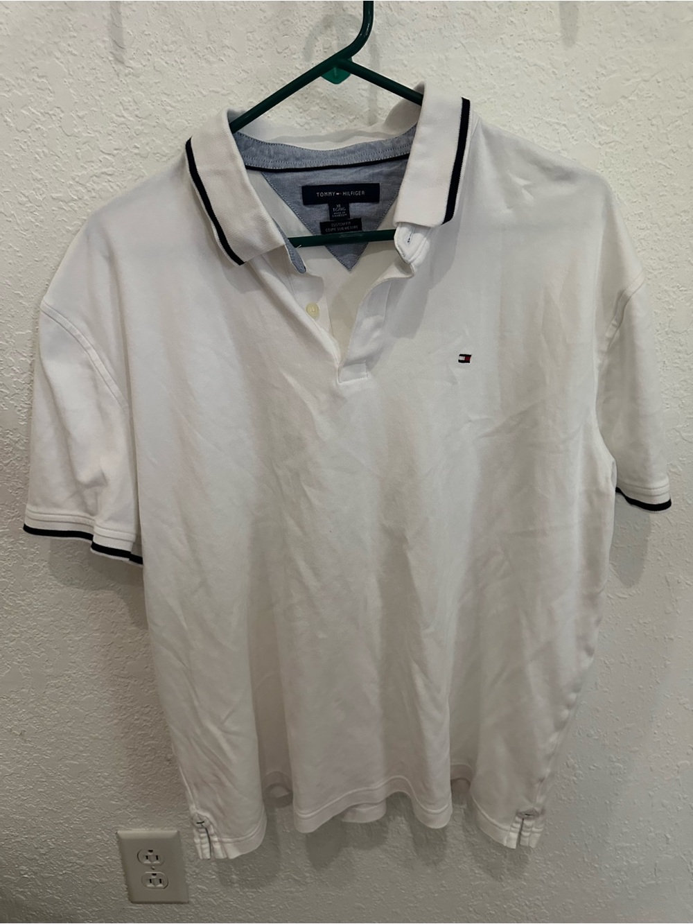 Tommy Hilfiger White Polo with Navy Trim
